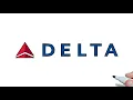 How to draw Delta Air Lines Logo easy