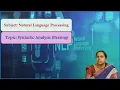 LEC16 Natural Language Processing Syntactic Analysis Parsing by Mrs P Pavani