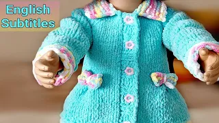 Knit Baby Matinee Jacket for 2-3 yrs old Using Velvet Yarn