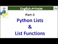 Part-3 Python Programming Python Lists And List Functions