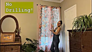 How to HANG CURTAINS EASILY no crying