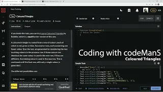 Codewars 7 kyu Coloured Triangles JavaScript