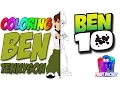 Ben 10 Coloring Pages - Cartoon Network Coloring Book for Kids to learn colors