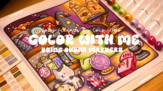 Color with me ASMR Cozy Friends by Coco Wyo using Ohuhu markers
