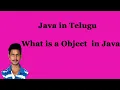 What is a Object in Java Java in Telugu Mr sivarao