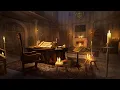 Lagu Rain with Thunderstorm and Crackling Fireplace Sounds | Arcane Study Ambience