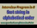Sort String in Alphabetical Order Program in C Hindi English