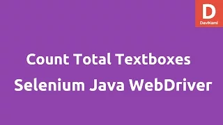 Total Number of Textboxes Selenium Java