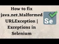 How to fix java net MalformedURLException Exceptions in Selenium