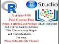 Math Variables and Strings R Programming Language Lecture