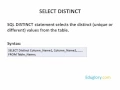 SQL Distinct Statement