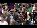 New Orleans mayor Helena Moreno toasts Rex Zulu royalty on Mardi Gras