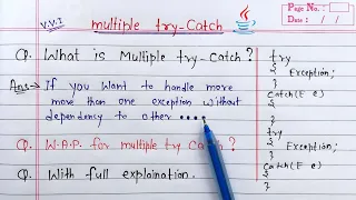 multiple try catch block in java Learn Coding
