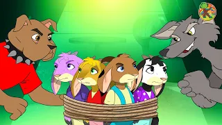 الذئب والخراف السبعة في المزرعة 