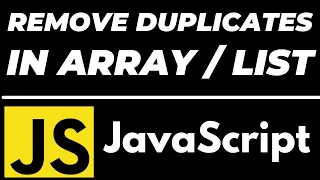 How to remove duplicates from array in Javascript tutorial Unique elements in list