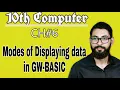 Modes of displaying data in GW-BASIC 10 class computer chapter 6