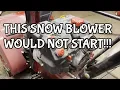 Craftsman Snowblower Will Not Start - Small Engine Repair