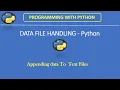 File handling Append Mode