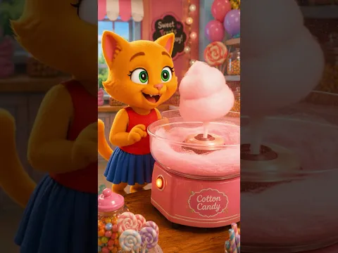 HAGO ALGODÓN DE AZÚCAR 🩷🍭 Dibujos Animados #shorts #animation #dance #cat