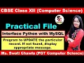 Program to Update records in MySQL table using Python Practical File Class 12 Computer Science