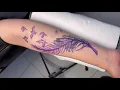 Feather cover up tattoo Time lapse
