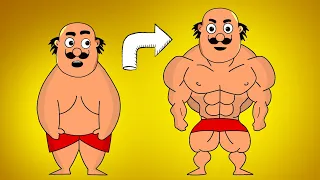 Motupatlu Body Builder Transformation Drawing | How To Draw Motu | Toons Funny