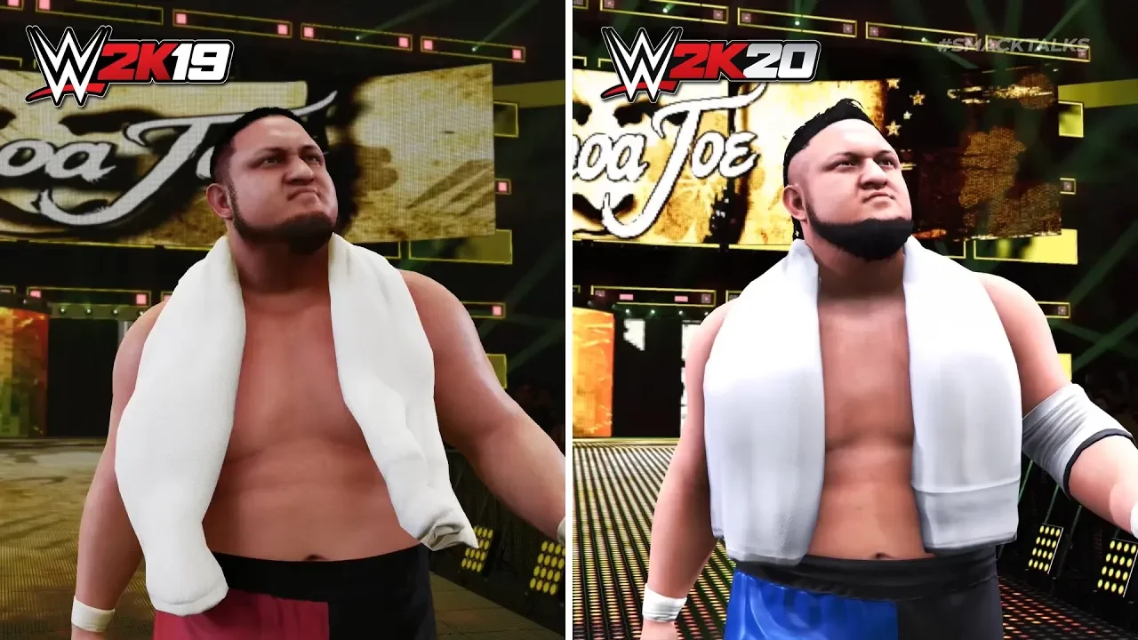 WWE 2K20 vs WWE 2K19: Samoa Joe Entrance Comparison (Official Entrance)