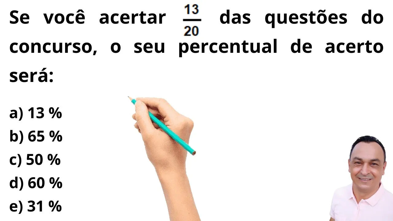 QUESTÃO DE CONCURSO. NÍVEL FUNDAMENTAL. NÃO ERRE MAIS! COSTUMA CAIR NA PROVA. PORCENTAGEM