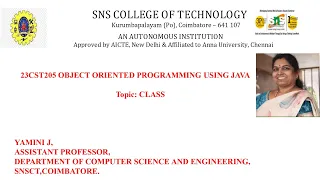 Class OOPS Using JAVA SNS Institutions