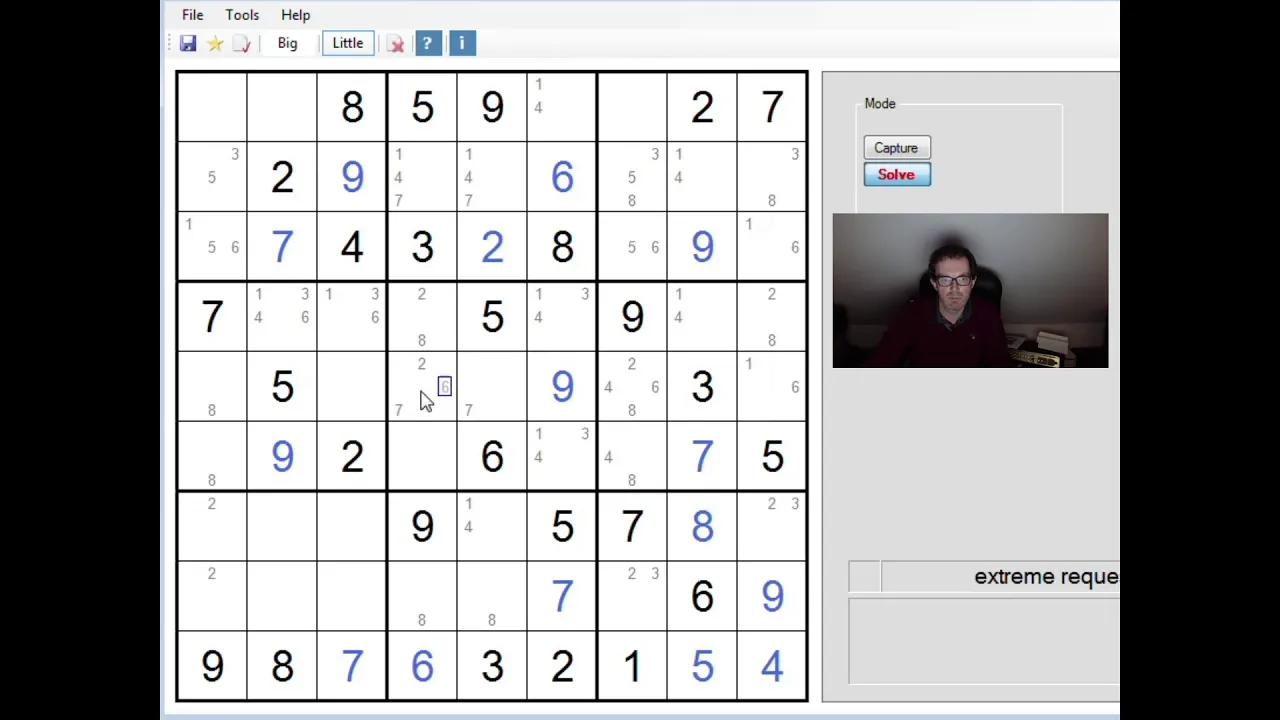 Extreme Sudoku:  A Guided Solve
