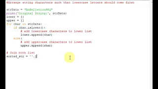 python program to Arrange string characters such that lowercase letters should come first