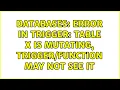Databases Error in trigger table X is mutating may not see it