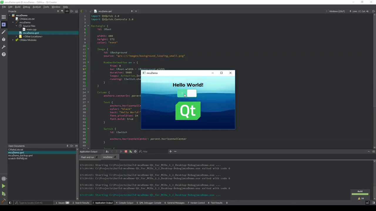 Build your first 'Qt for MCUs' application