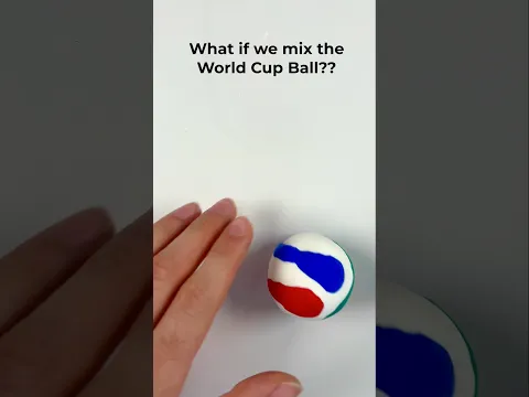 What color does mixed World Cup BALL make?? #oddlysatisfying #asmrart #paintmixing #colormixing