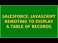 Salesforce Javascript Remoting to display a table of records