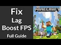 How to Fix Lag Boost FPS in Minecraft - Full Guide Fix Low FPS in Minecraft