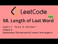 Length of Last Word Leetcode Solution Java