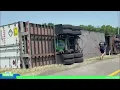Tractor-trailer overturned on the Exit 16 ramp from Route 17 onto the New York State Thruway