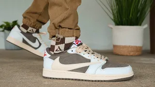 TRAVIS SCOTT Air Jordan 1 Low REVERSE MOCHA Review On Feet