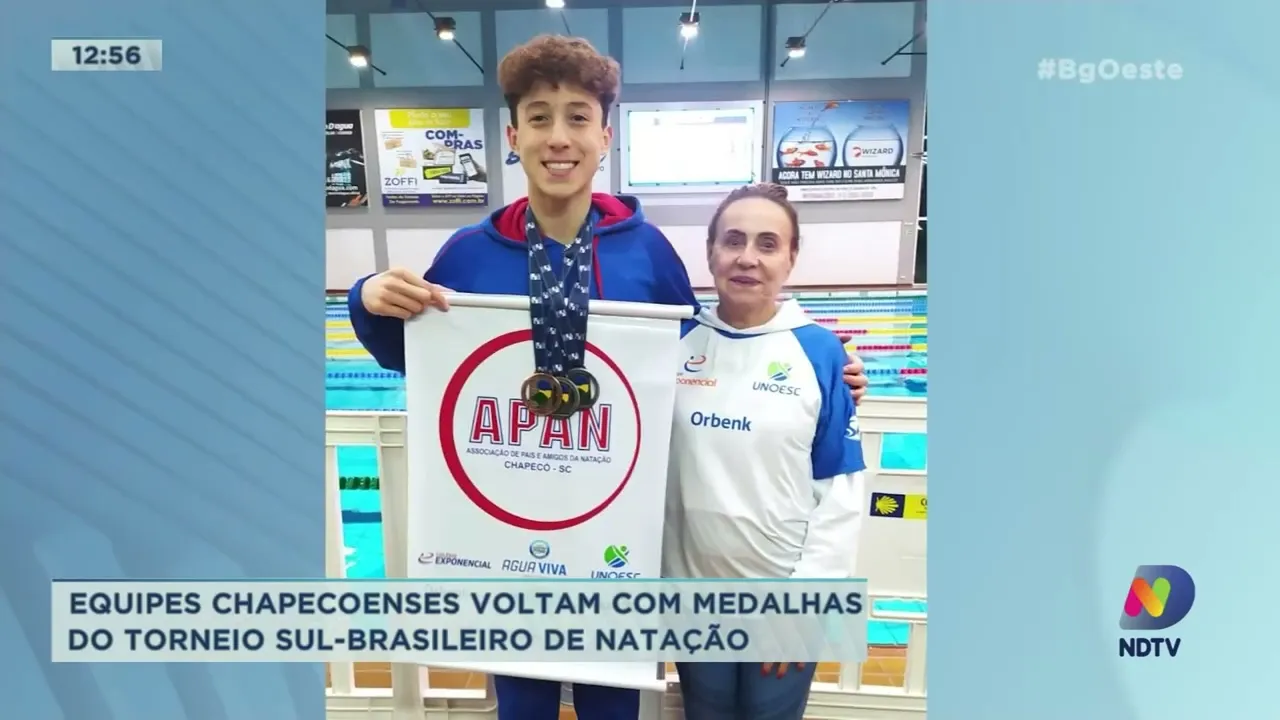 Equipes chapecoenses voltam com medalhas do torneio Sul-Brasileiro de Natação