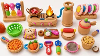 Amazing technique make kitchen set with polymer clay | Miniature clay kitchen set | diy kitchen set