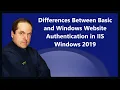 Differences Between Basic and Windows Website Authentication in IIS Windows 2019