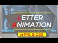 Simple Letter Animation Just By Using HTML CSS LETTER I