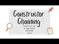 Constructor chaining in java