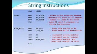 Lecture 11 8086 String Instructions