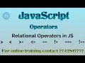 relational operators in JavaScript