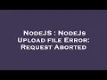 NodeJS NodeJs Upload file Error Request Aborted