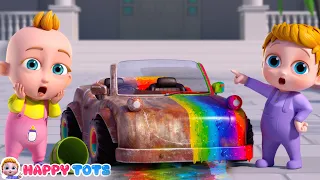 Car Lost Its Colors! 🚘🎨 | Learn Colors for Kids | Happy Tots Nursery Rhymes