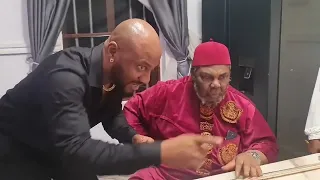 lets enjoy some behind the scene with yul edochie with pete edochie and chief alex usifo on the set