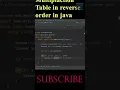 Multiplication table in java using for loop multiplication table in reverse order in java